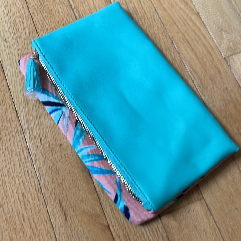 NWOT Rachel Pally canvas leather trimmed clutch